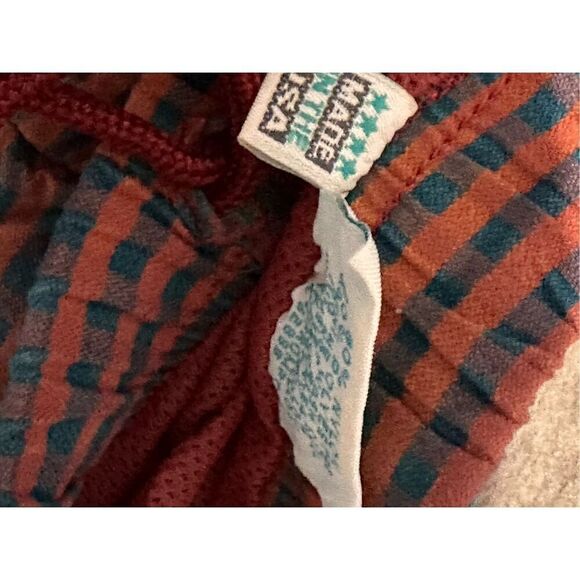 RARE VINTAGE MEN'S Medium STUBBIES SWIMWARE, checkered printed, Nylon/Polyester, - Picture 3 of 7